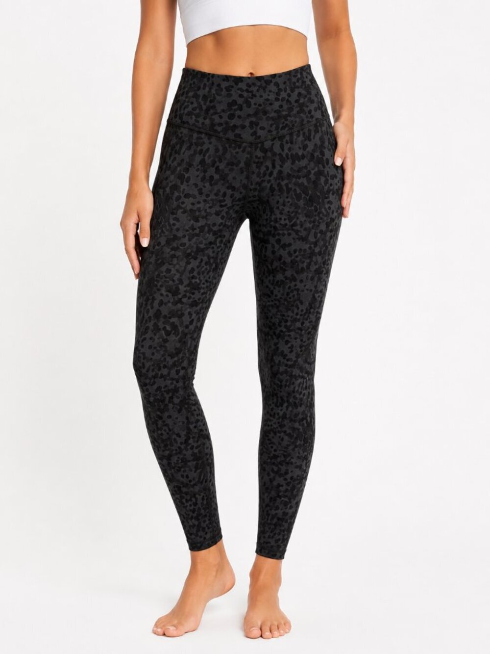 Old Navy PowerSoft Black Cheetah High-Rise Leggings Women’s XL